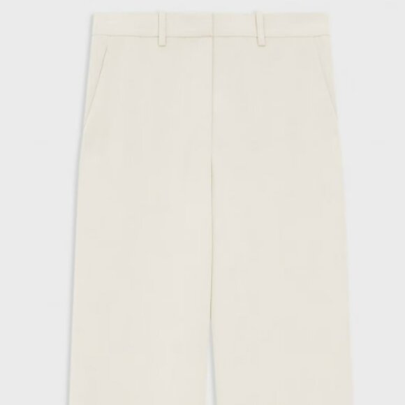 Theory Admiral Crepe Relaxed Straight Pants Color Rice - Picture 4 of 8